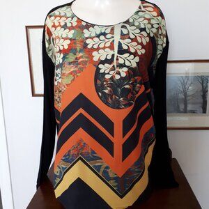 Stylish Black and Orange Women's Top